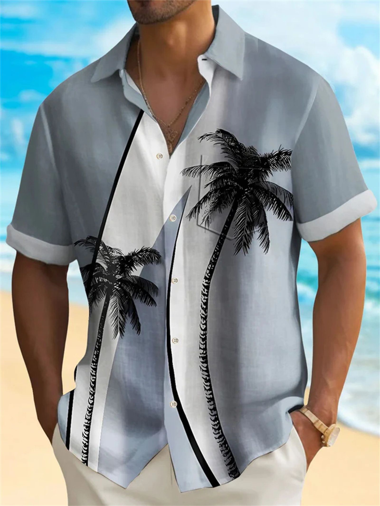 Men's Summer Hawaiian Beach Shirt - Comfortable Fit