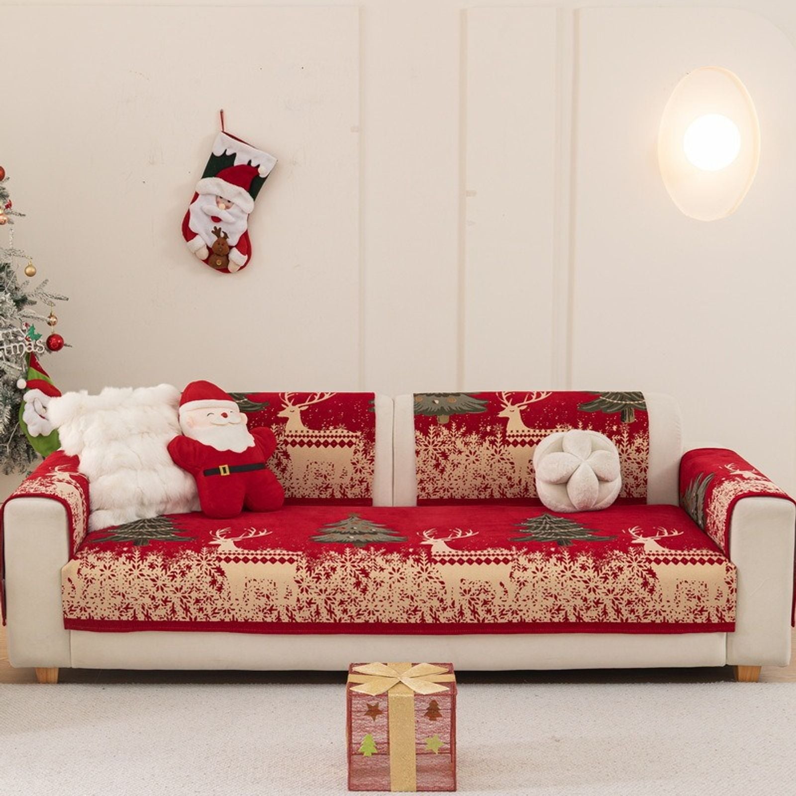 Luxury Anti-Slip Christmas Sofa Cushion Cover