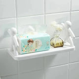 Self-Adhesive Plastic Storage Rack for Bathroom and Kitchen