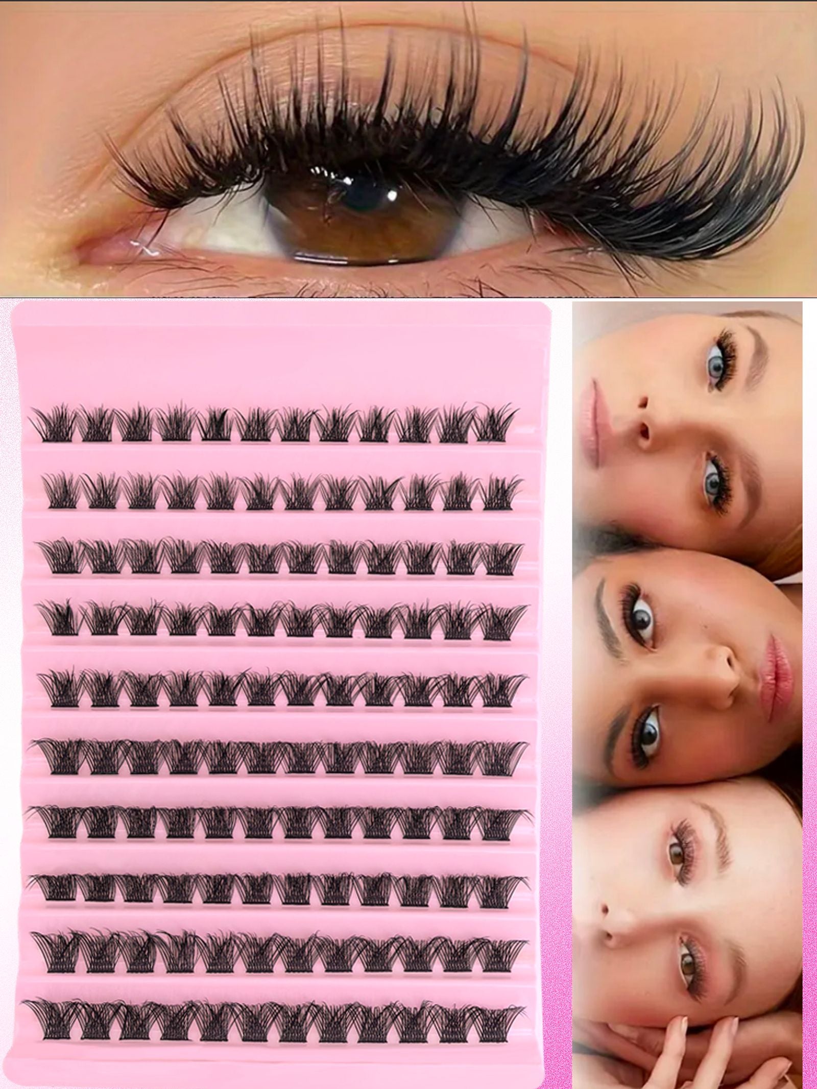 DIY Eyelash Extension Kit with Individual Lash Clusters