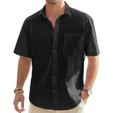 Men's Cotton Linen Short Sleeve Vacation Shirt