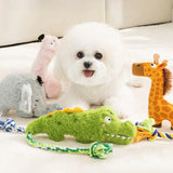 Plush Squeaky Dog Toys - Crocodile, Elephant & Giraffe
