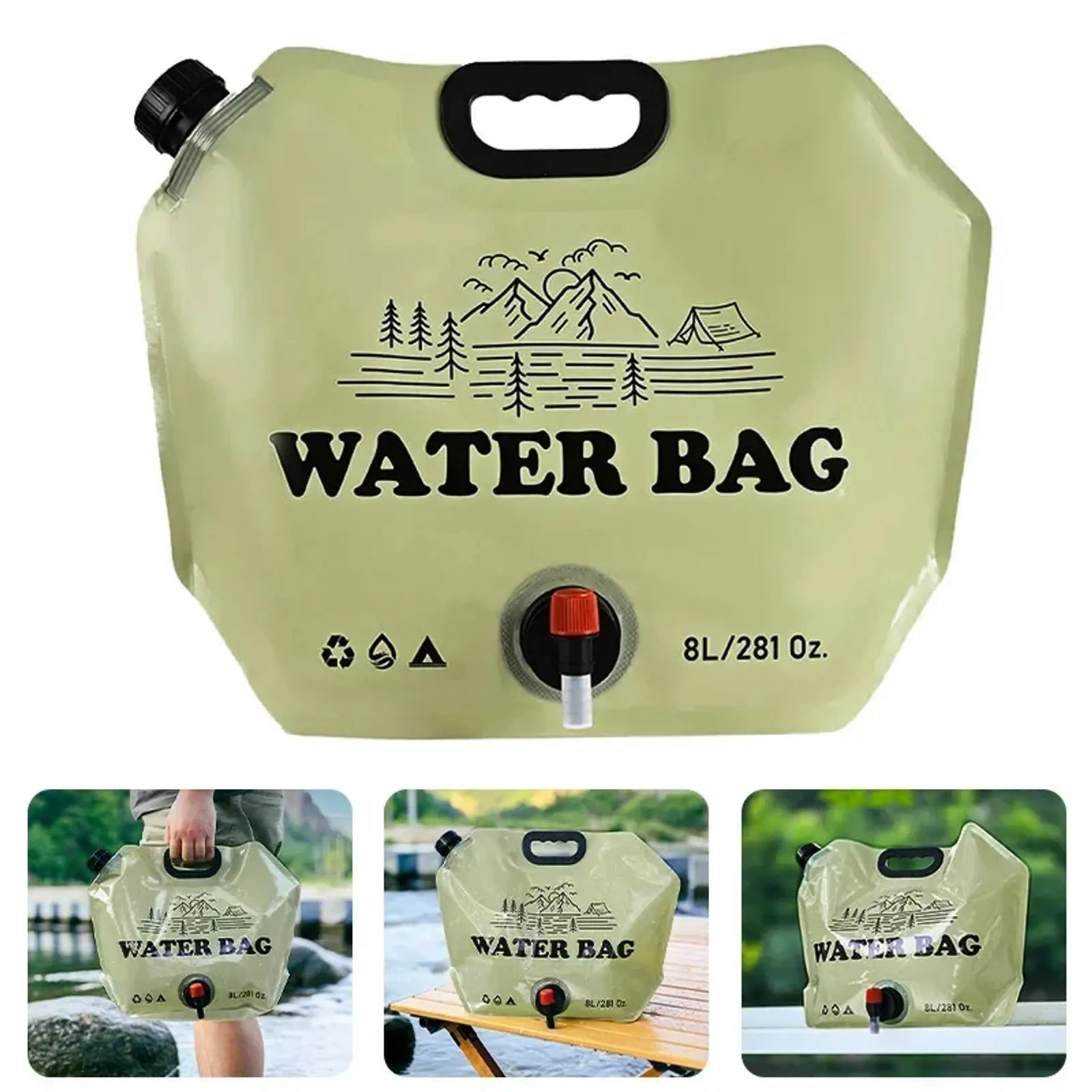 Outdoor 8L Foldable Water Storage Bag for Hiking & Camping