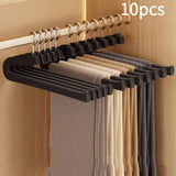 Goose-Shaped Flocked Pant Hangers for Bedroom Organization