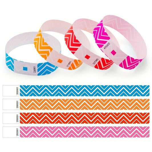 100/400pcs Fluorescent Numbered Wristbands - Multicolor Disposable Bracelets