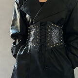 Gothic Plus Size Stretch Lace Cummerbund and Corset Belt