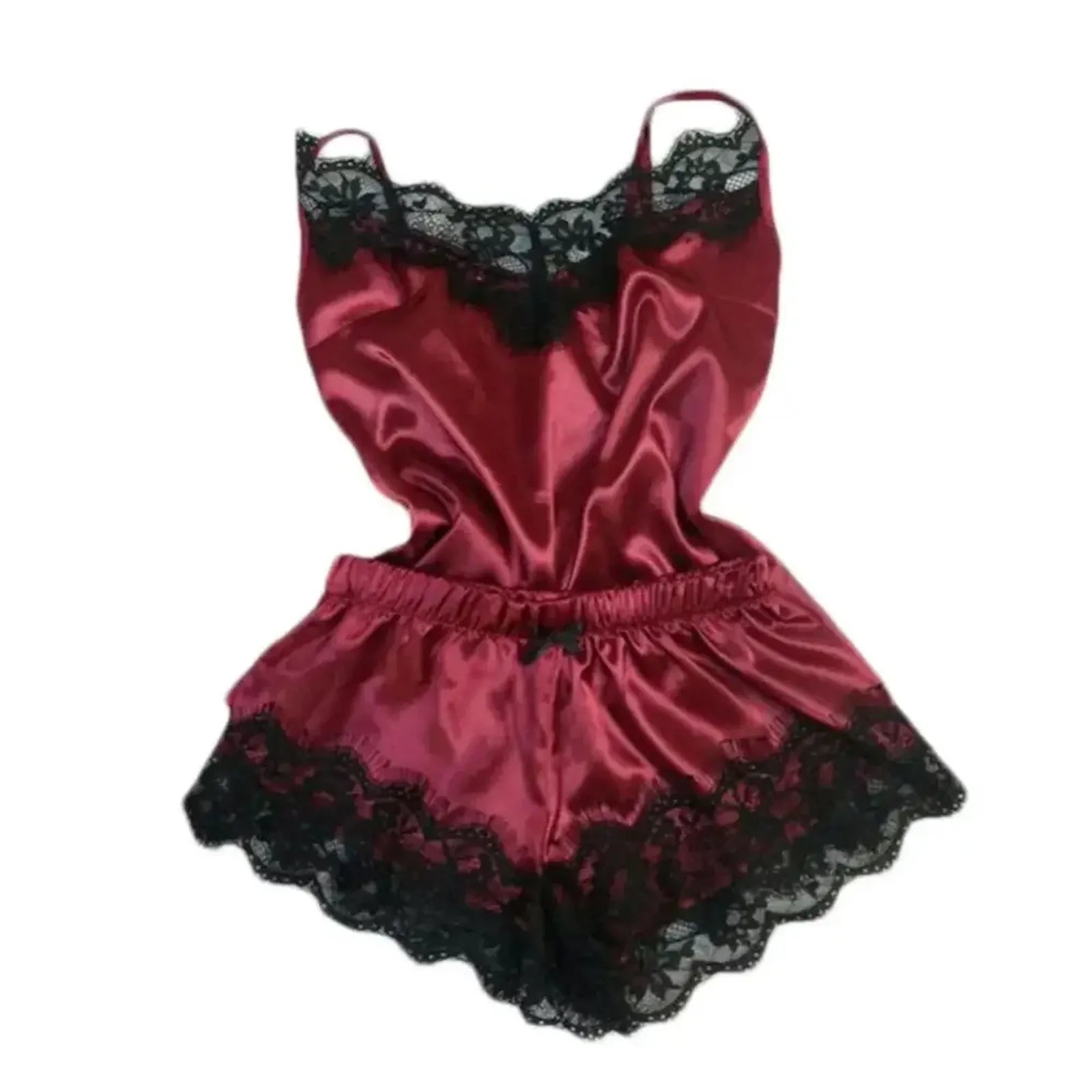 Lace Satin Pajama Set for Women