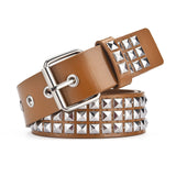 Fashion Square Bead Rivet Punk Belt for Men and Women