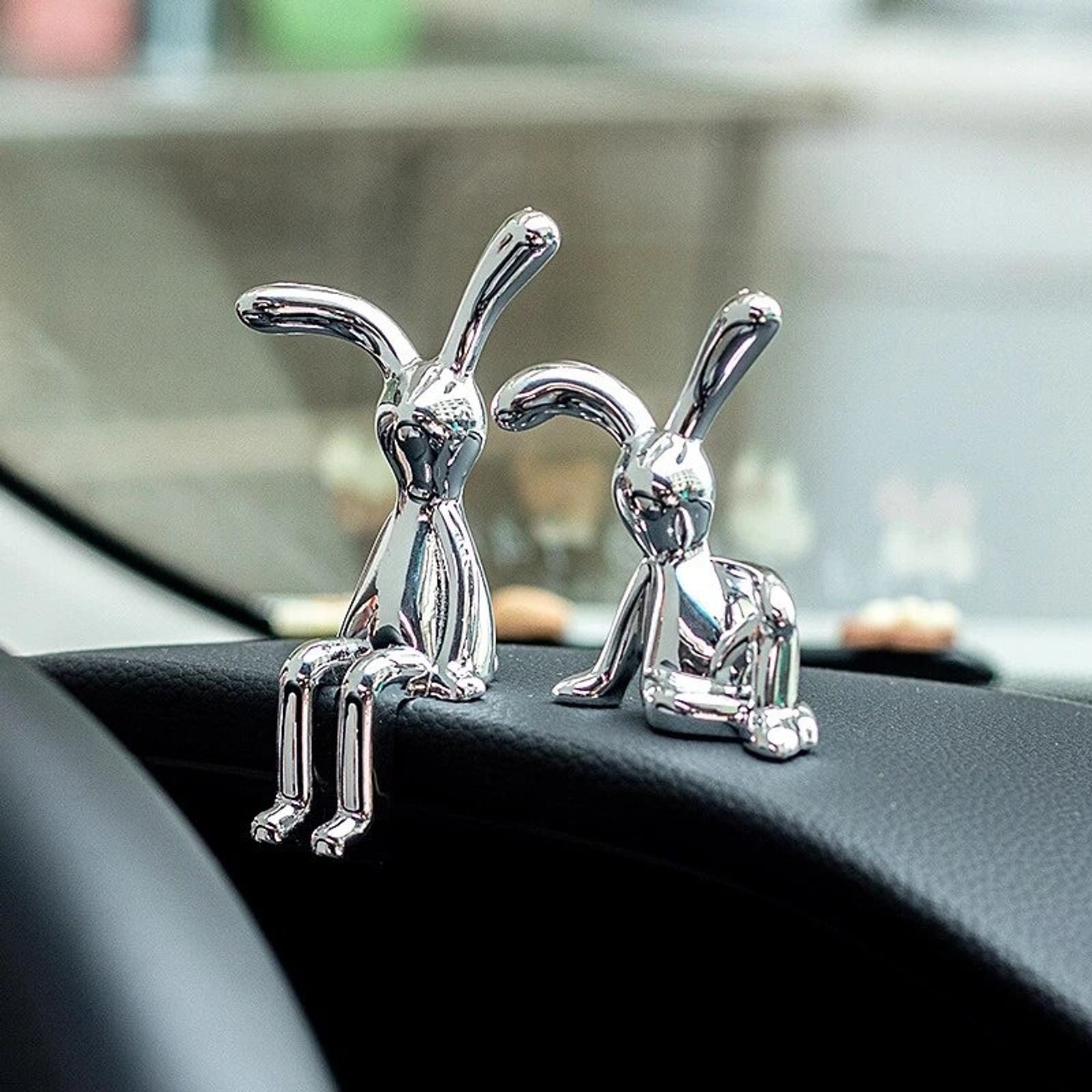 2PC Long-Eared Rabbit Ornaments for Home Decoration