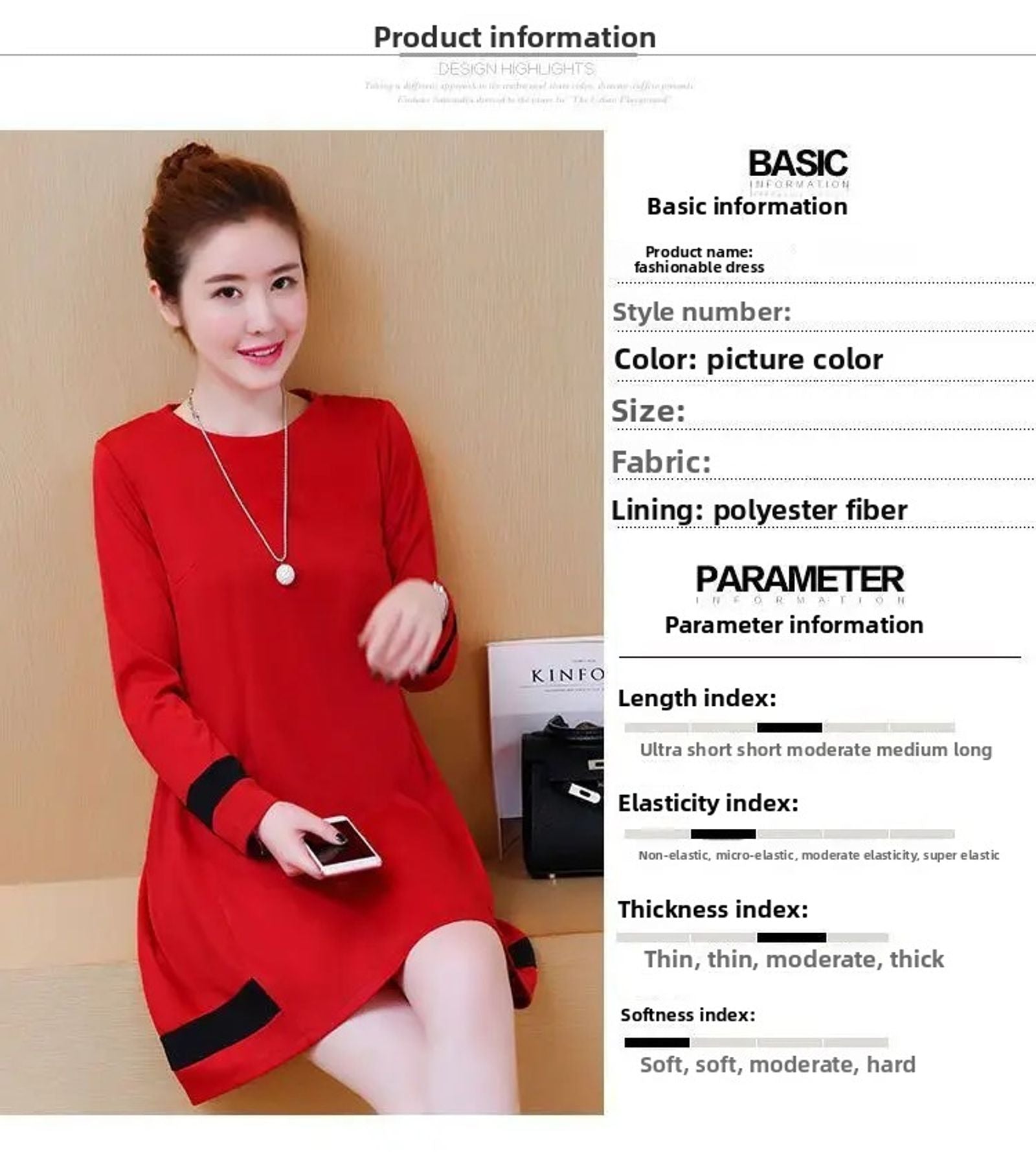 Plus Size Women's Long Sleeve T-Shirt Dress