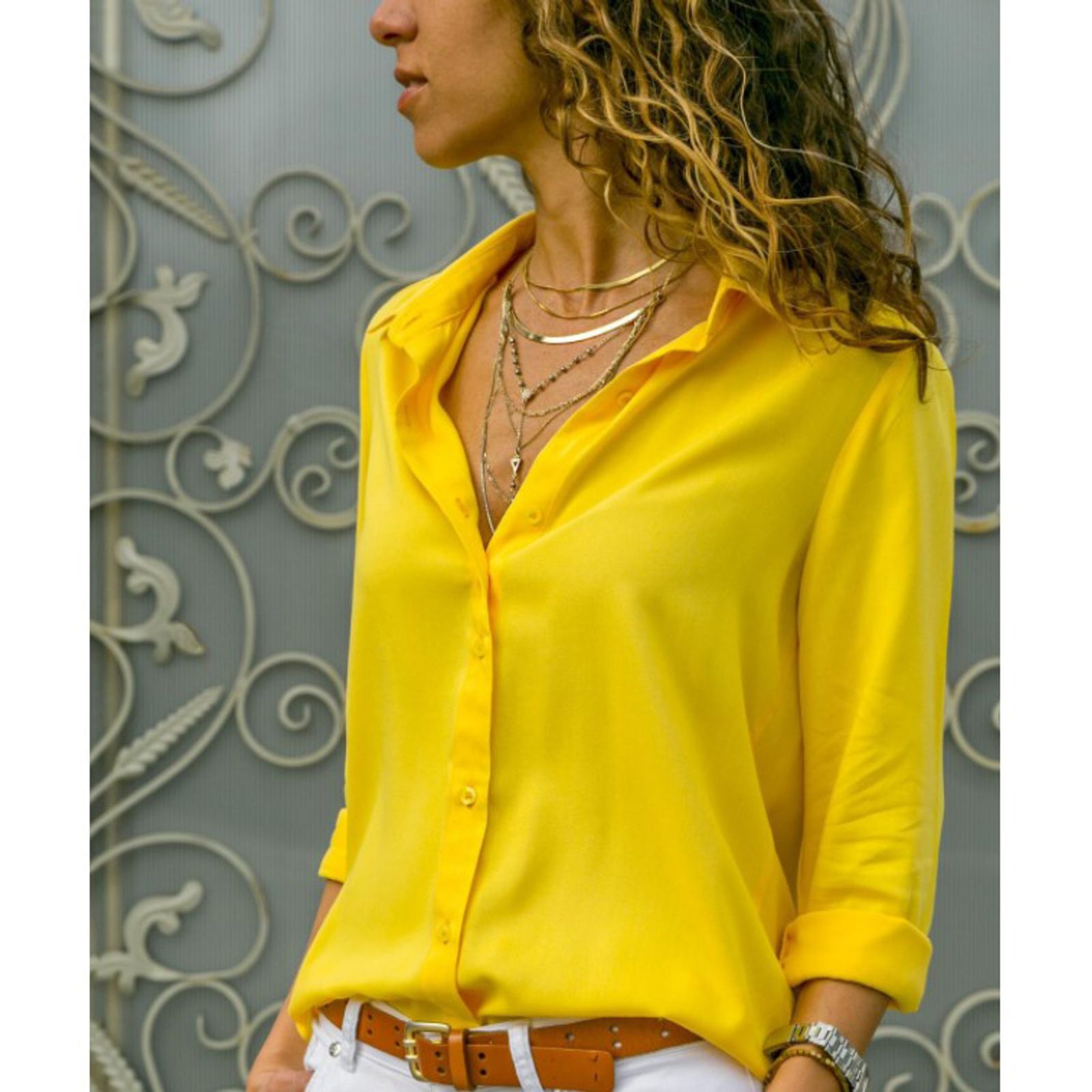 Women's Vintage Polo Collar Autumn Blouse