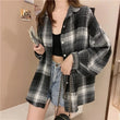 Women's Plaid Long Sleeve Blouse - Vintage Style