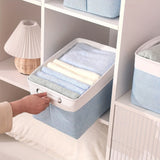Foldable Linen Storage Bins with Handles for Organizing