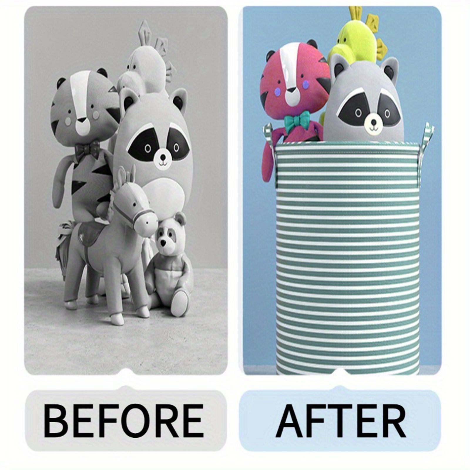 Foldable Minimalist Striped Laundry Basket