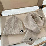 Korean Kids' Knitted Hat and Scarf Set - Winter Warmth