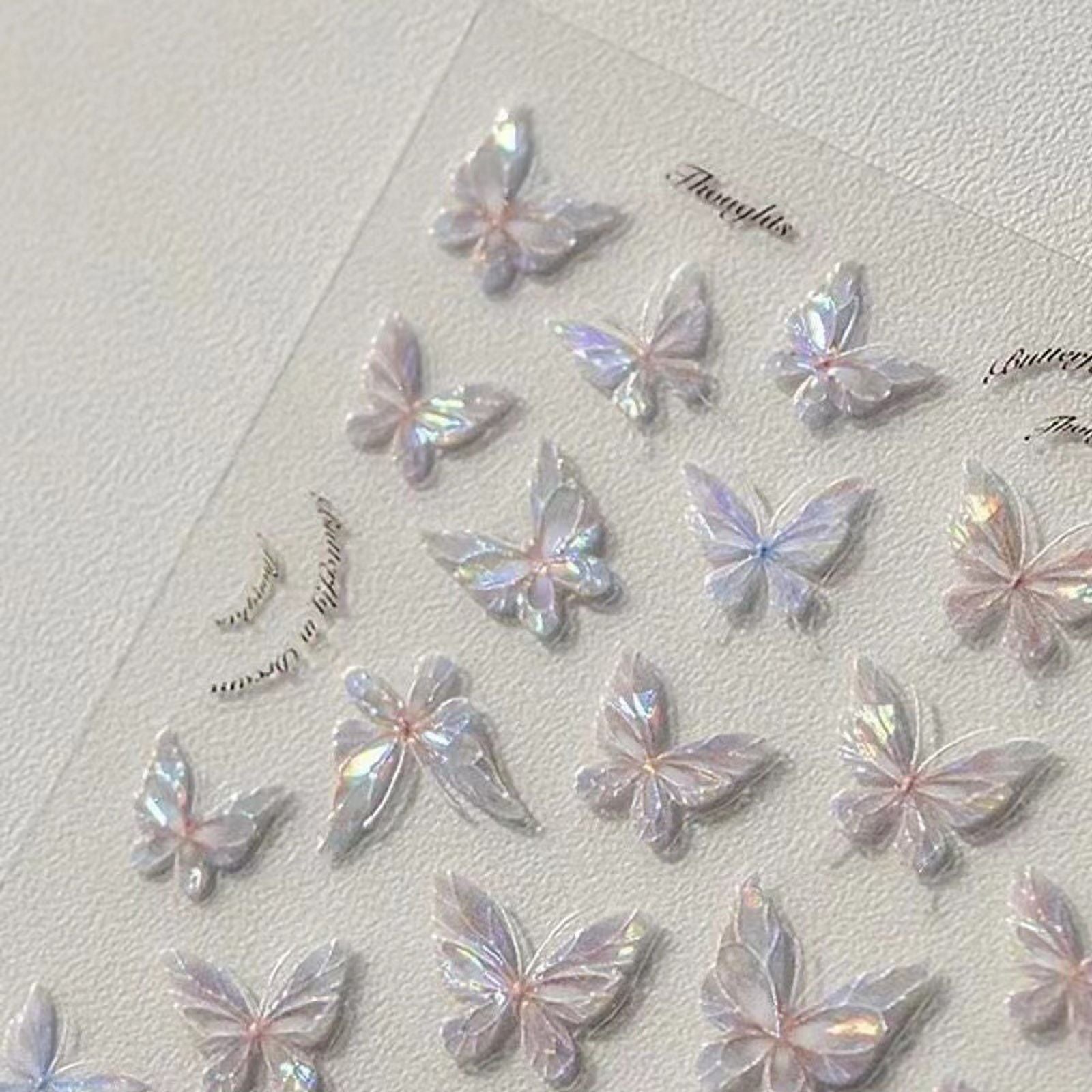 Polarized Three-Dimensional Relief Butterfly Nail Sticker