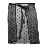 Layered Gauze Skirt with Lace for Y2K Streetwear