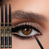 3PCS Long-Lasting Waterproof Black Eyeliner Pencil