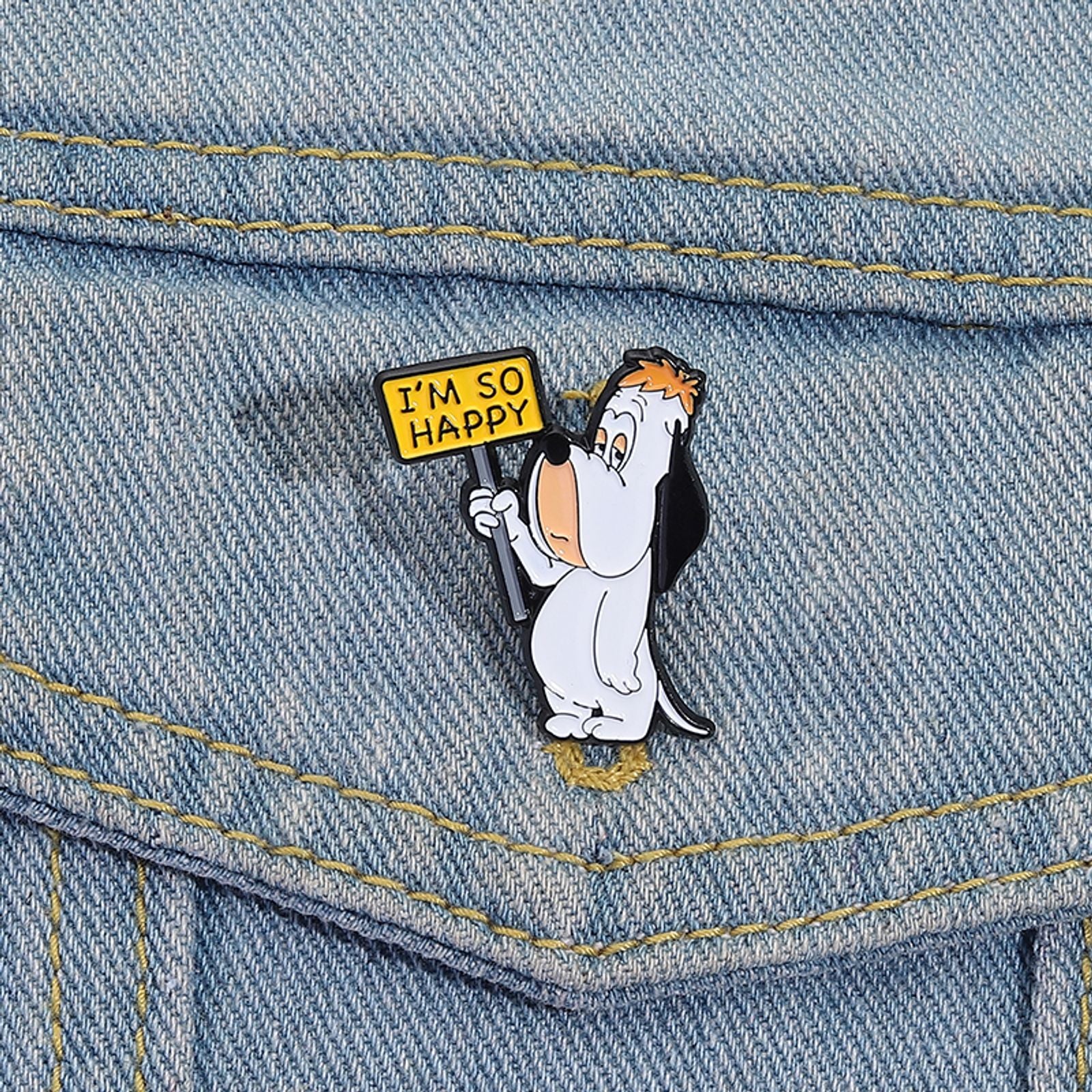 Cute Cartoon Dog Enamel Pin - Funny Animation Brooch