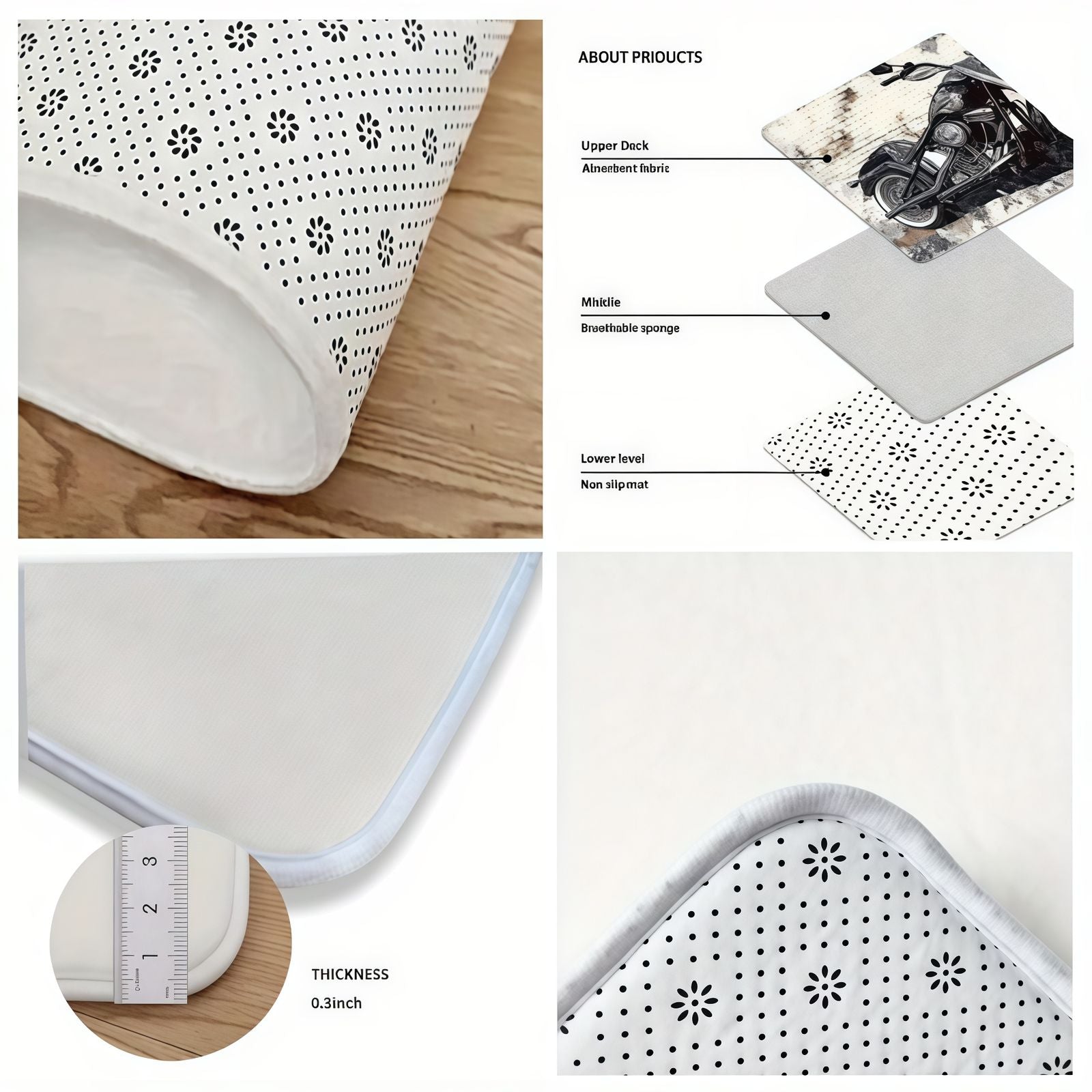 VIKAMA Christmas Tree Theme Rug and Mat Set