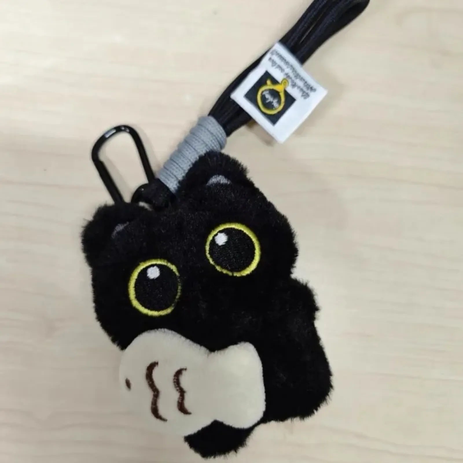 2Pcs Cool Plush Black Cat Doll Toy Keychain Pendant Charms