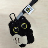 2Pcs Cool Plush Black Cat Doll Toy Keychain Pendant Charms