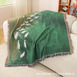 Vintage Jacquard Grassland Sheep Camping Picnic Blanket