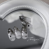 5D Luxury Star Nail Stickers - Black & Silver Nail Decals