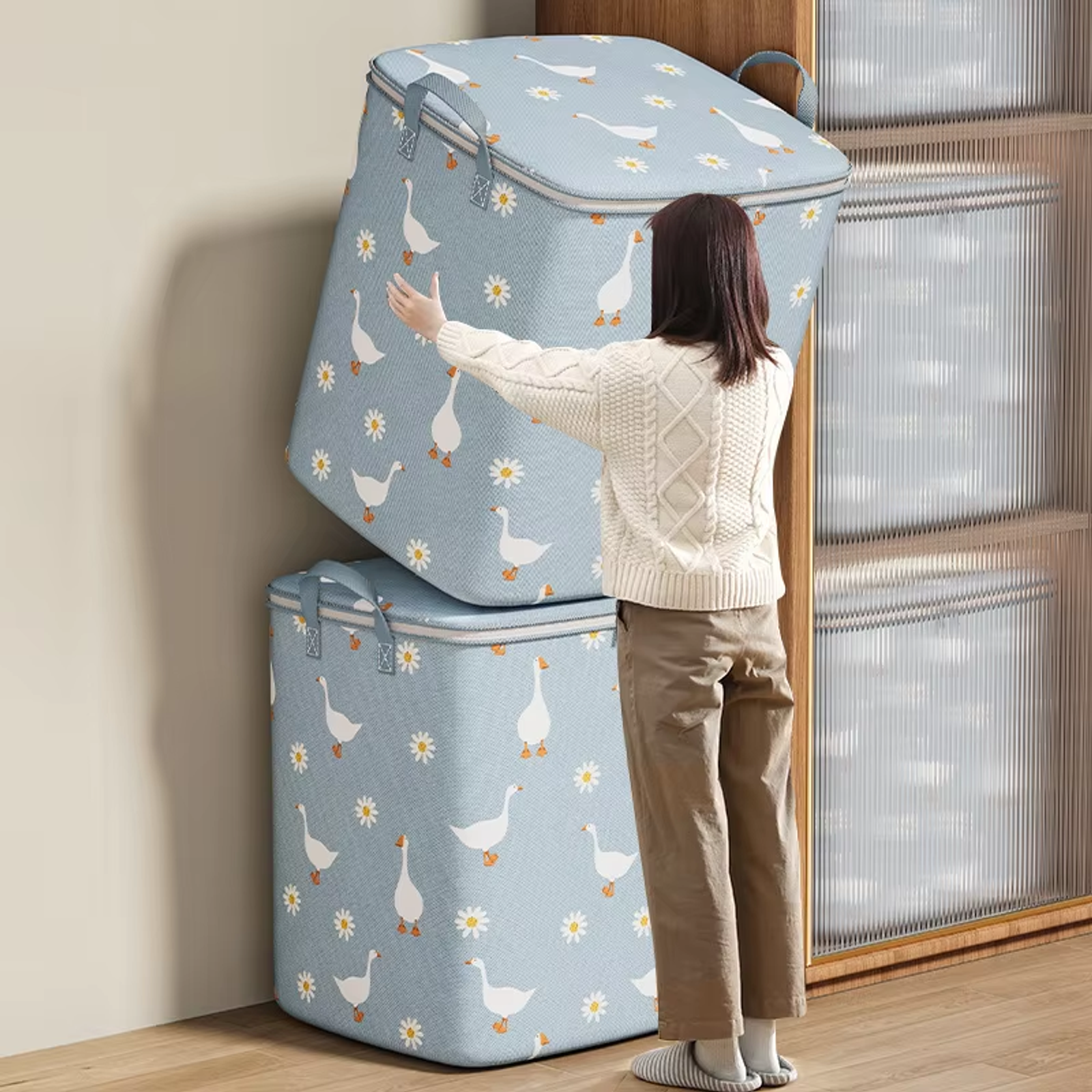 Large Capacity Cotton Quilt Storage Bag