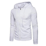 Men's Autumn Long Sleeve Hoodie with Zipper Closure
