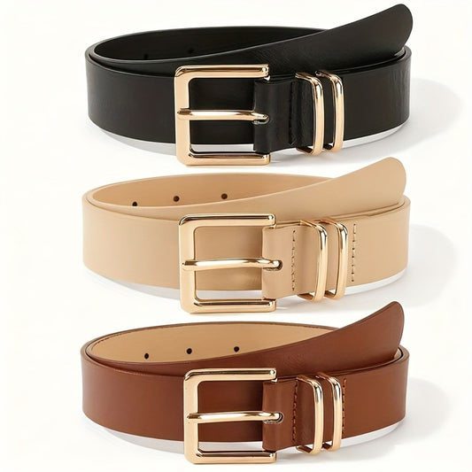 Women's Adjustable Faux Leather Pin Buckle Casual Belt