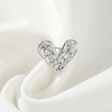 Sparkling Crystal Heart Mini Brooch Fashion Lapel Pin
