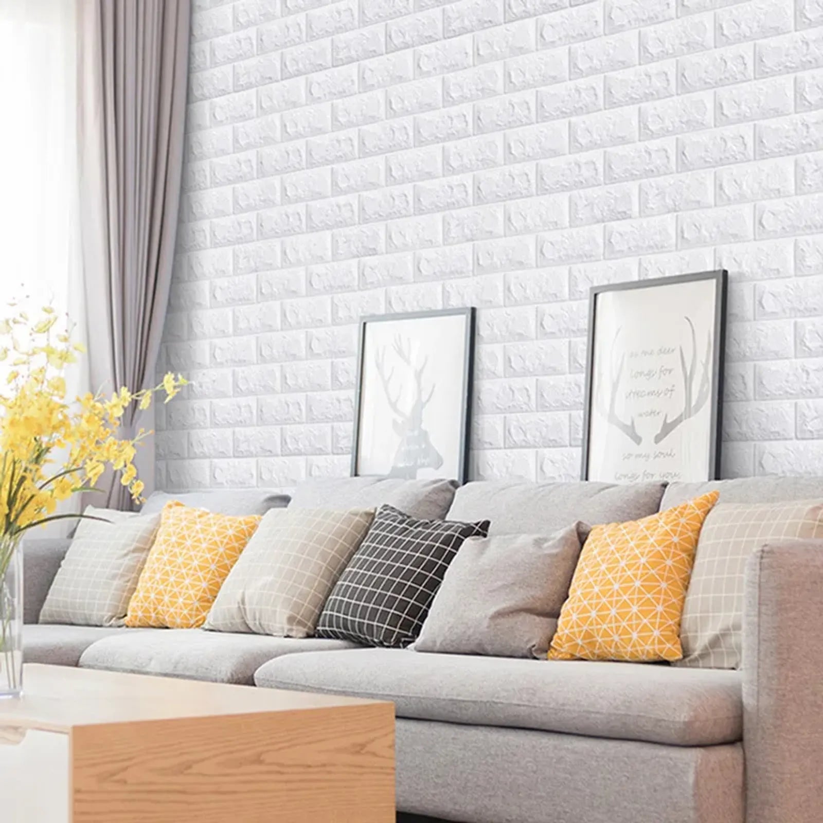 3D Foam Brick Wall Panels - Self Adhesive, Waterproof