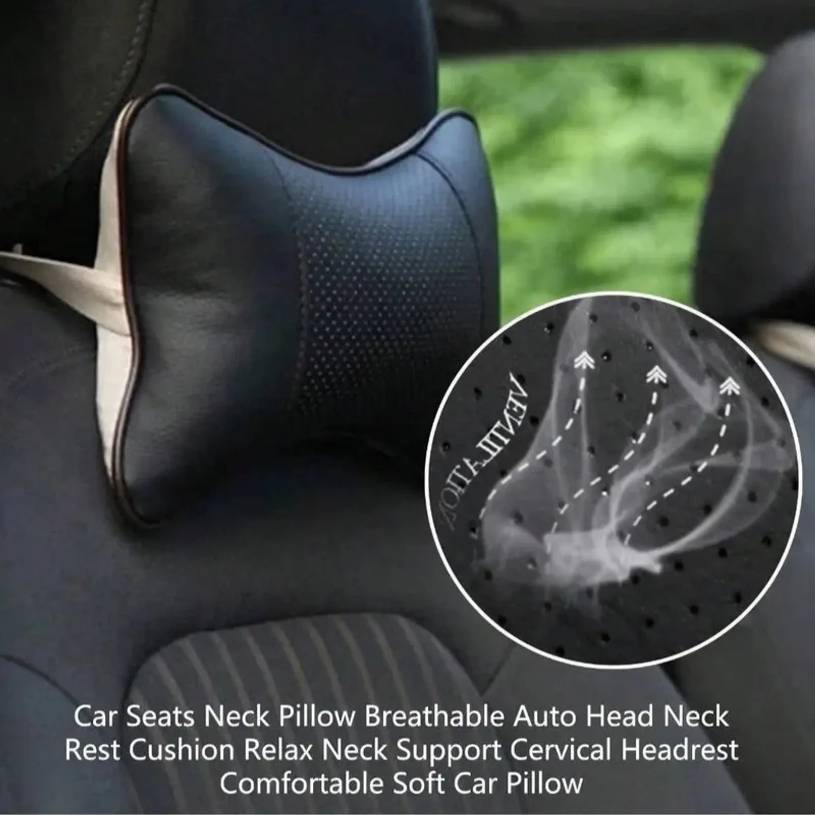 Auto Safety Car Seat Headrest with Breathable Mesh Pillow