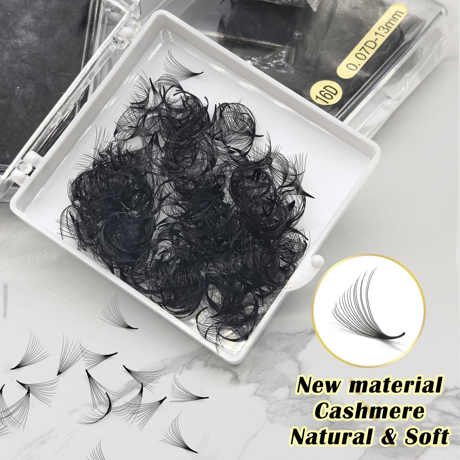 Professional Silk Premade Volume Fans with Pointy Base