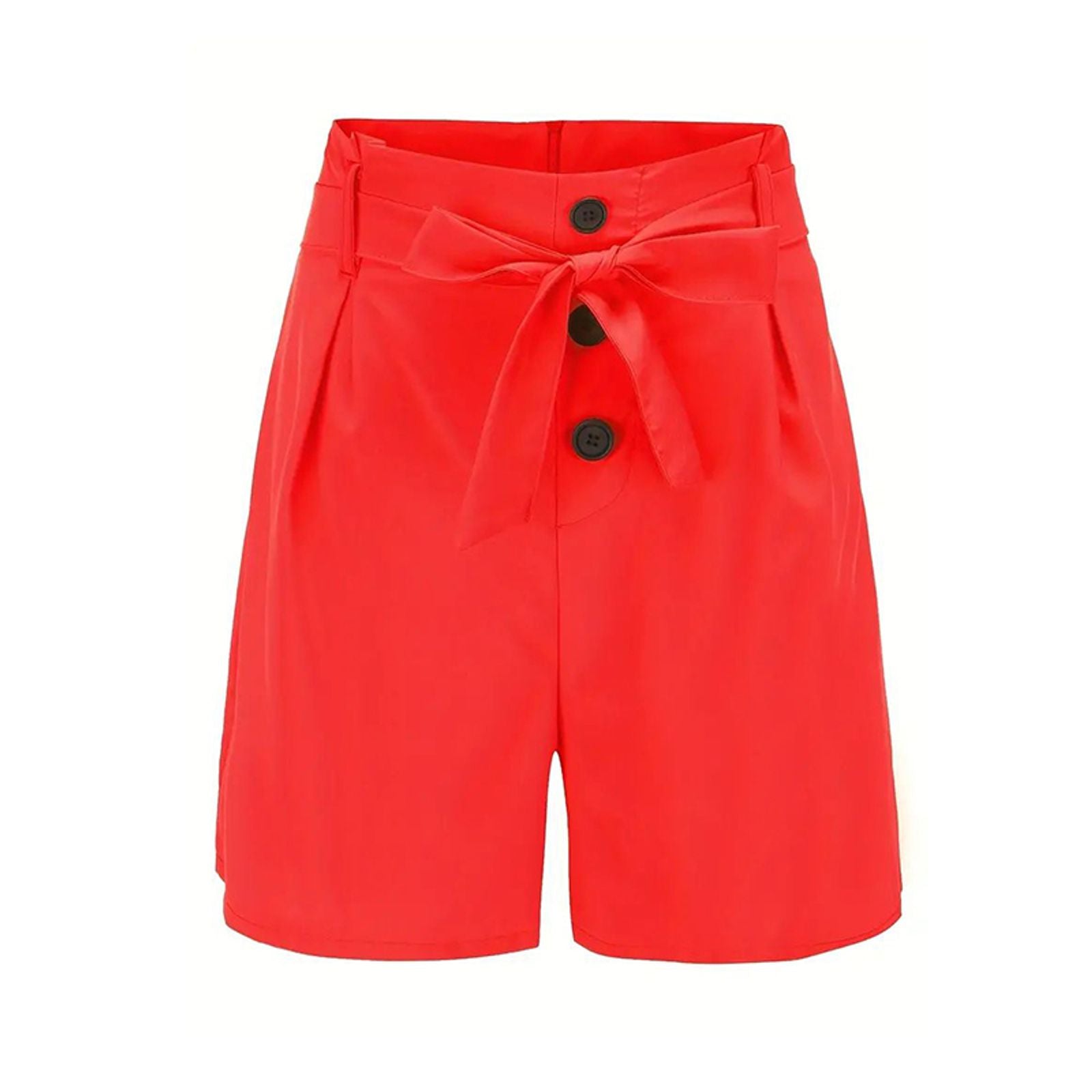 Y2K Solid Button Front High Waist Beach Shorts