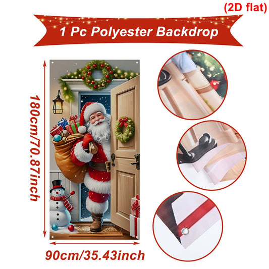 Christmas Santa Claus Photography Backdrop for Family Portraits