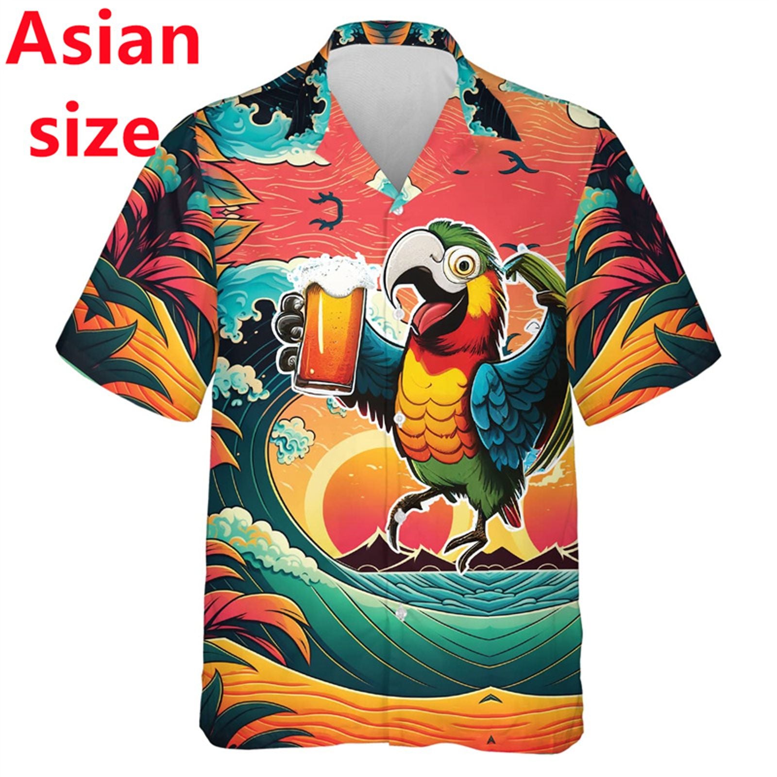 Men's Hawaiian Aloha Beach Shirt - Short Sleeve Beer Lovers