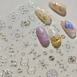 Elegant Gold Scepter 5D Nail Art Stickers