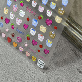 Cute Smiling Face Teddy Bear Nail Stickers