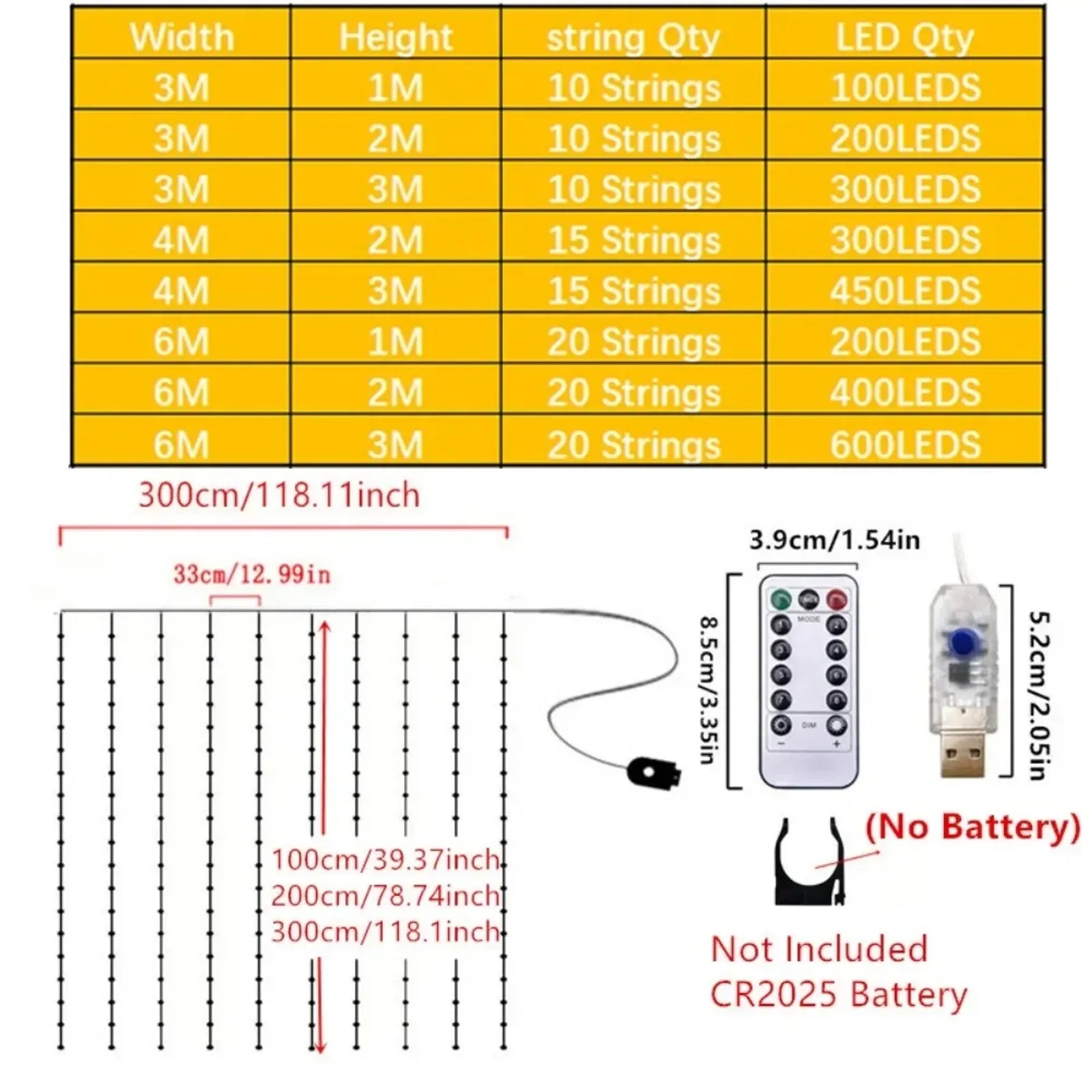 LED Curtain String Lights - USB Fairy Lamp for Home & Garden
