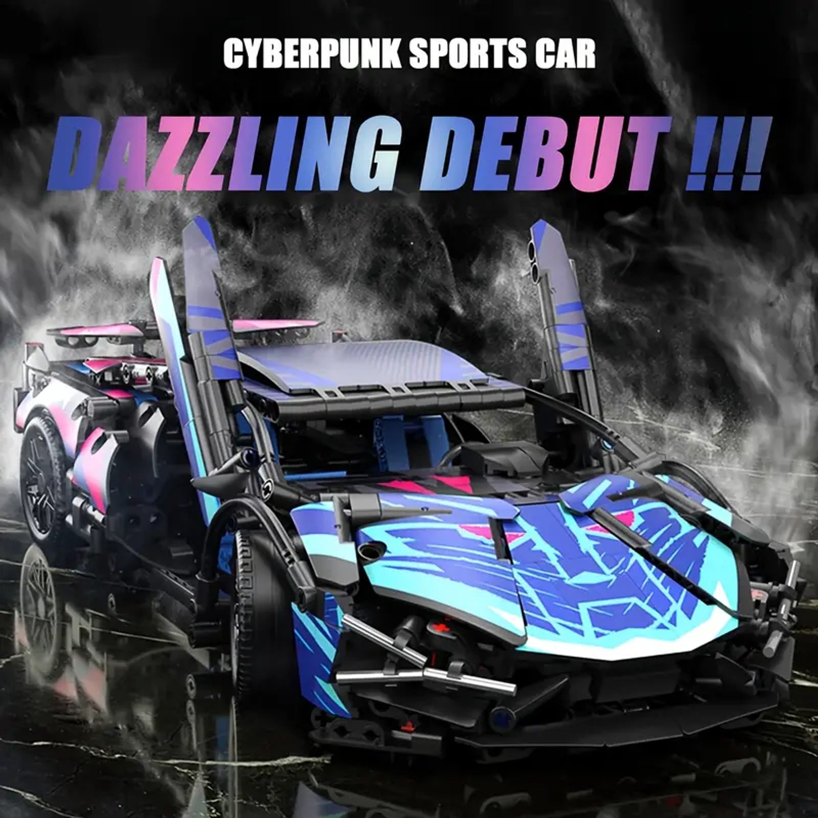 1635-Piece Cyber-Style Racing Car Building Blocks