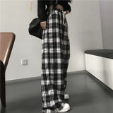 Oversized Black Plaid Women’s Sweatpants