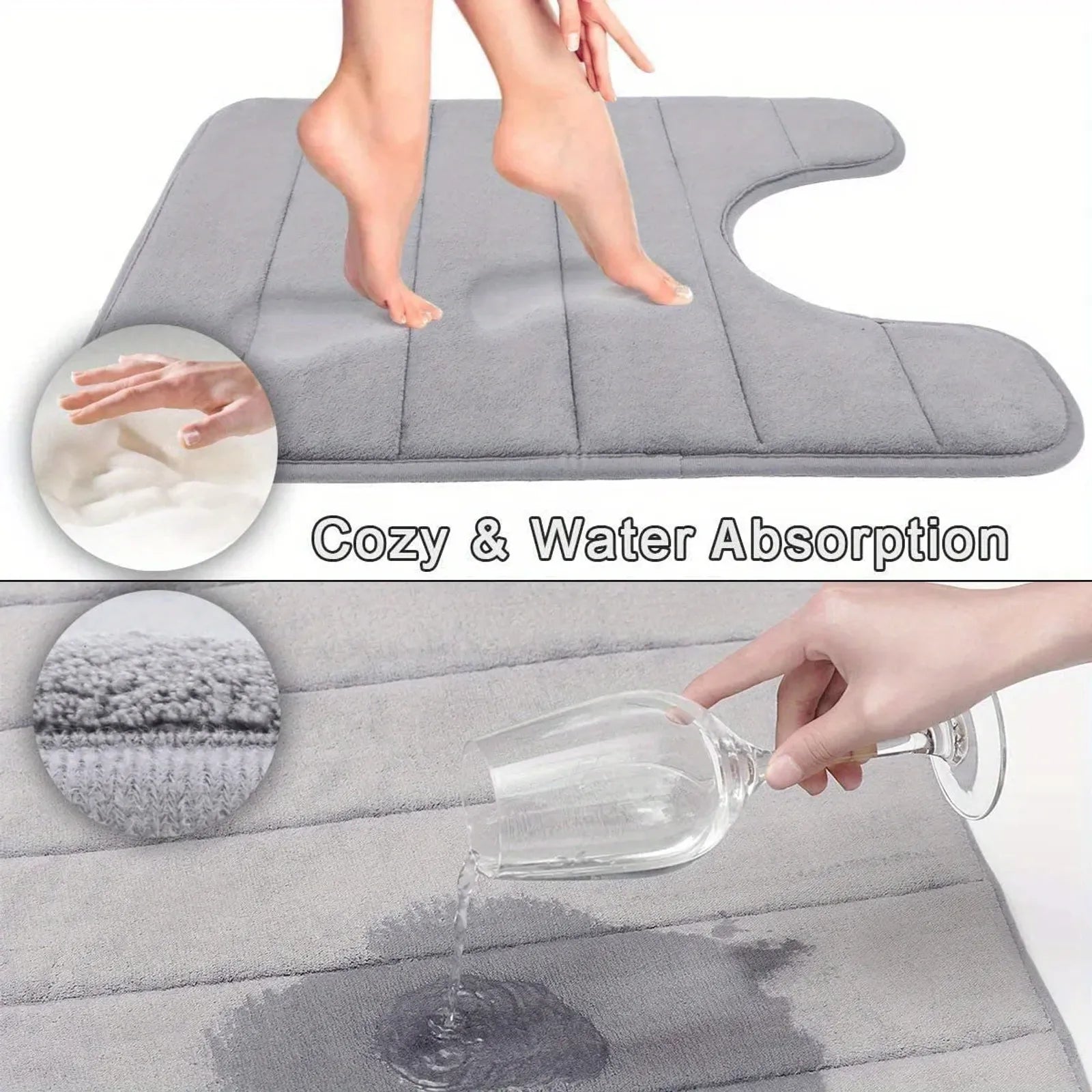 U-Shaped Memory Foam Bathroom Mat
