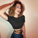 Women’s Black Short Sleeve Crop Top