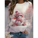 Christmas Snowman 3D Print Sweatshirt for Women
