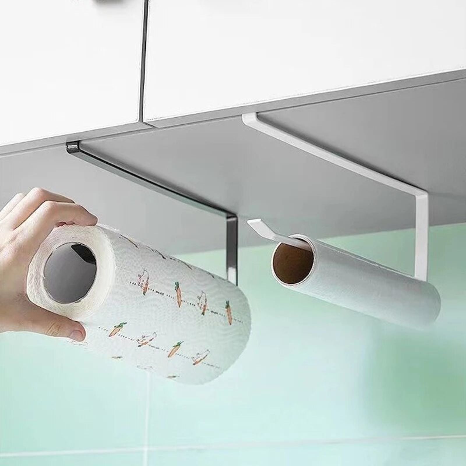 Wall-Mounted Paper Roll and Towel Holder