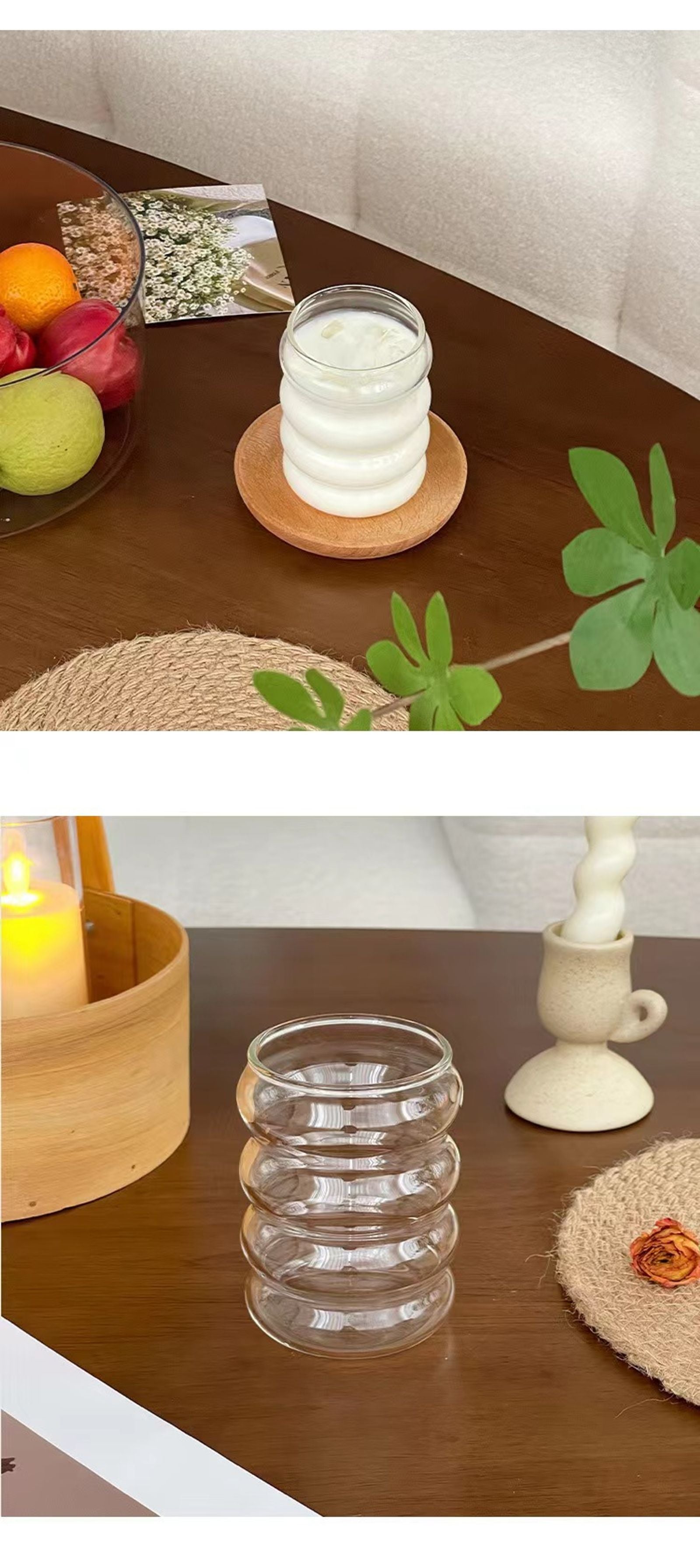 300ML Vintage Glass Coffee Mug - Heat-Resistant