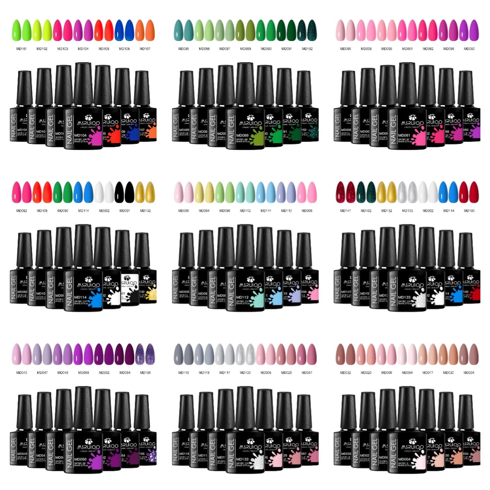 7pc Nail Gel Polish Set for DIY Nail Art Design