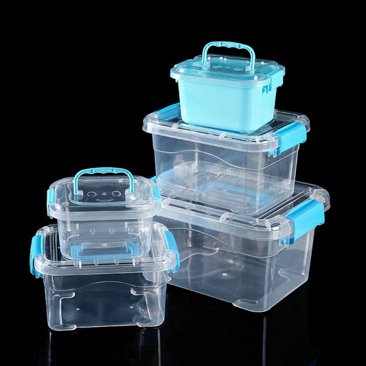 Transparent Plastic Storage Organizer Box with Lid